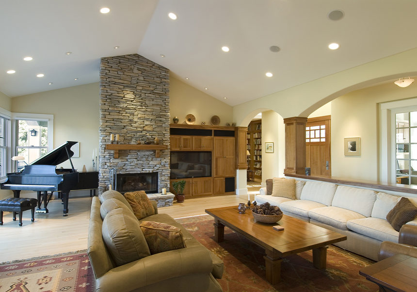 living room in custom homestone